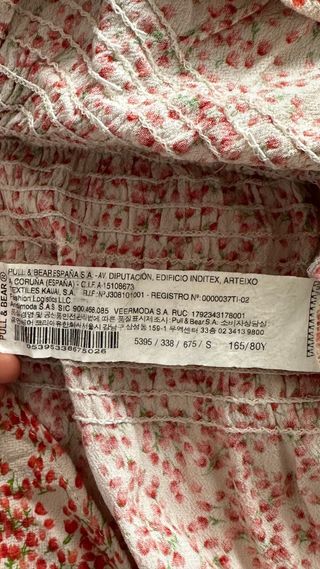 Falda Pull and Bear nido abeja flores