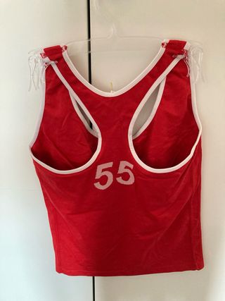 Lote 3 tops deportivos rojo, negro y blanco