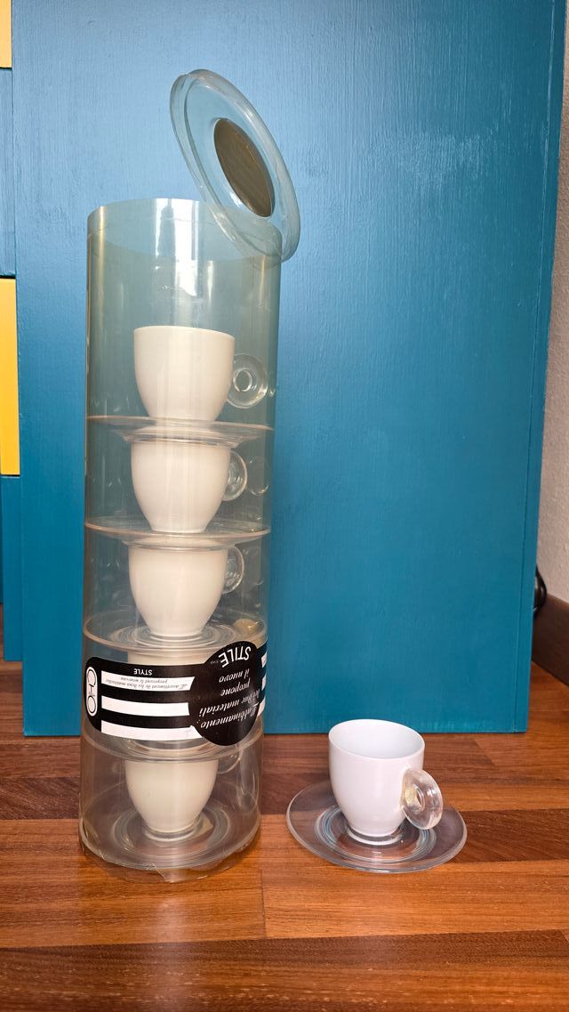 Set 6 Tazzine Caffè Plastica e Ceramica