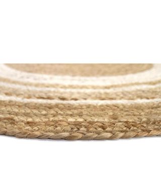 Tappeto rotondo in juta beige e marrone