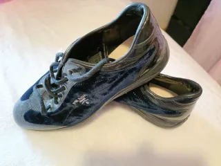 Zapatillas Prada Terciopelo Azul y Negro