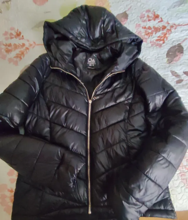 Cazadora plumífero mujer negra, talla 40-42