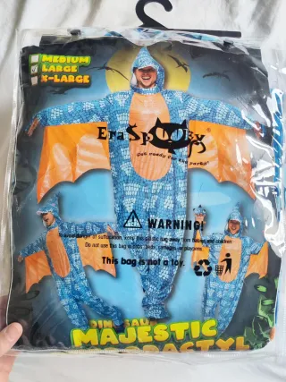 Disfraz dinosaurio/lagarto talla L Nuevo