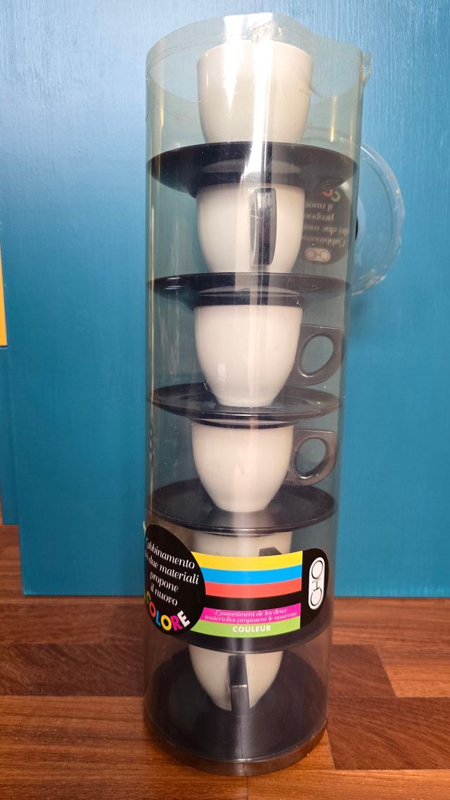 Set 6 Tazzine Caffè Porcellana Nere