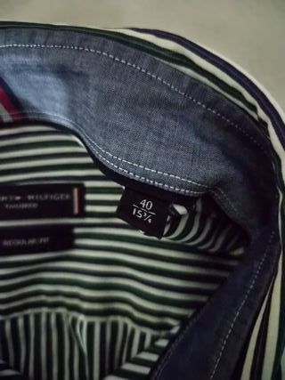 Camisa Tommy Hilfiger Rayas Verde Blanco