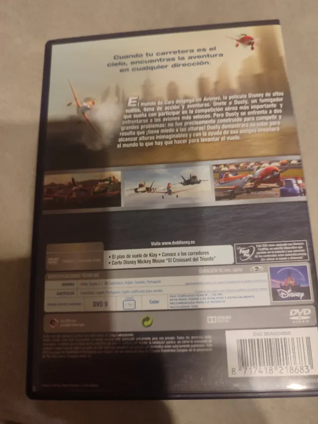 Película Aviones Disney DVD Español