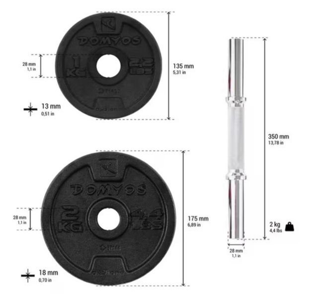 Maletín Kit Mancuernas 20 kg