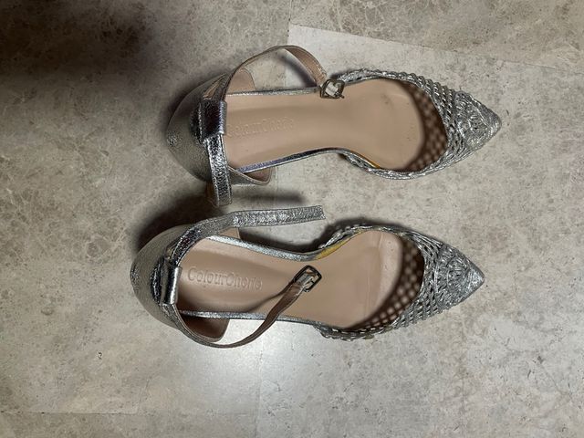Zapatos fiesta plateados talla 38