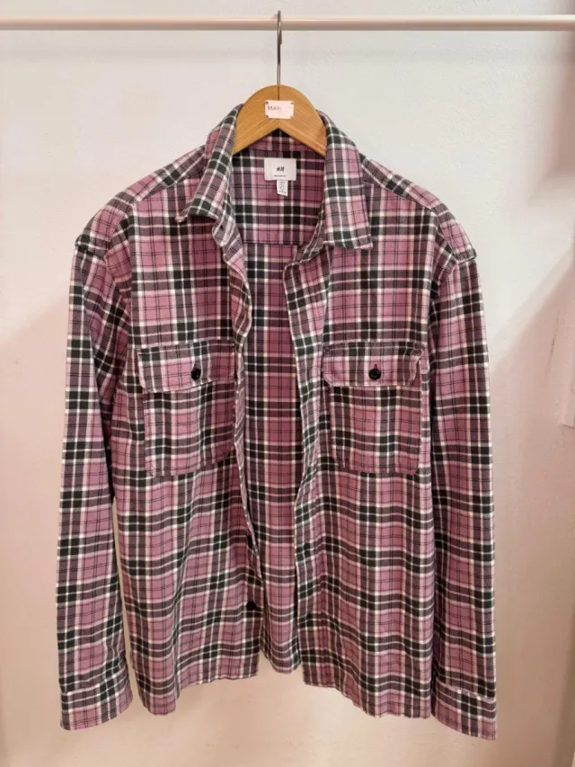 Sobrecamisa H&M Cuadros Rosa Talla L