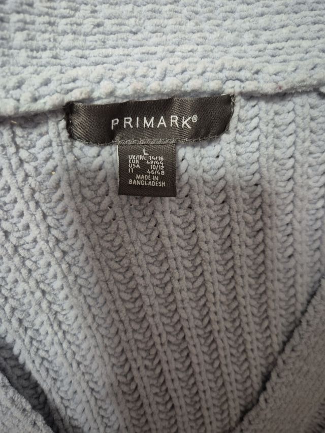 Cárdigan de punto grueso azul