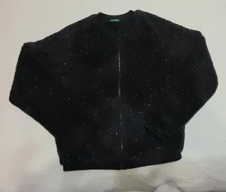 Cazadora niña pelo suave negra