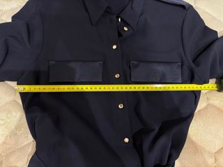 Vestido camisero Zara azul noche con cinturón