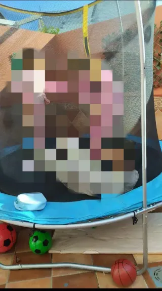 Cama elástica infantil con red de seguridad