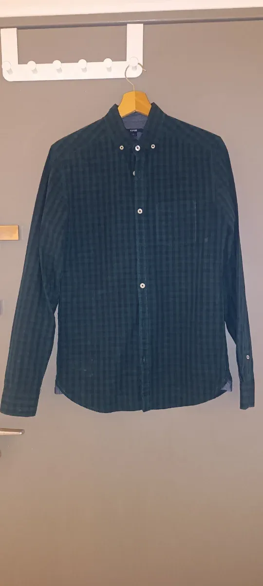 Camisa de cuadros hombre verde y marino