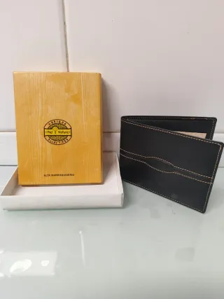 Billetera Piel y Nature Negra