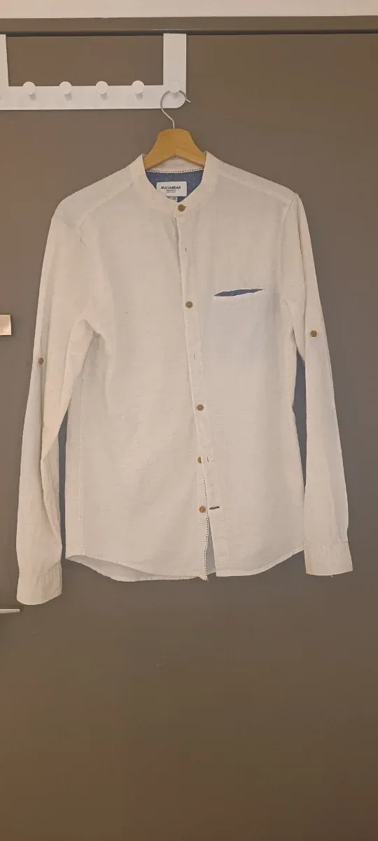 Camisa Lino Blanca Pull&Bear Talla S
