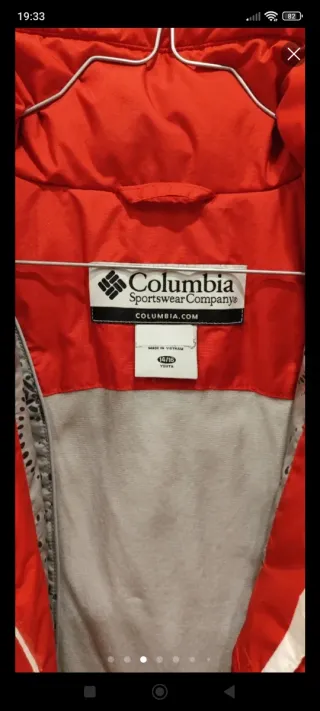 Abrigo Columbia Rojo y Plateado
