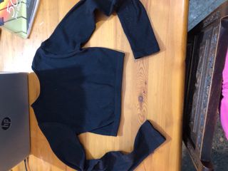 Top negro manga larga