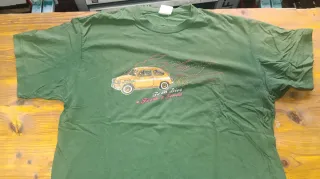 T-shirt verde con disegno auto Rei Zentolo