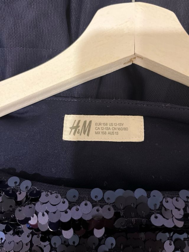 Vestido fiesta lentejuelas azul 12-13 años