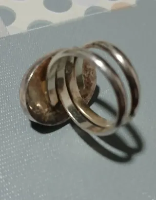 Anillo vintage plata ley piedra azul