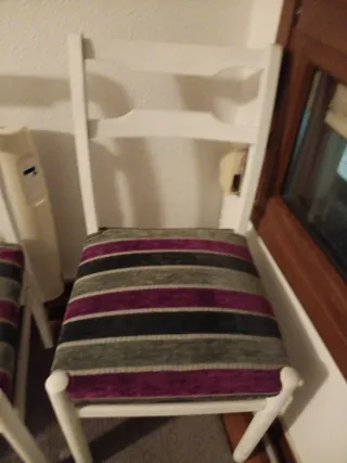 5 Sillas Comedor Madera Tapizadas