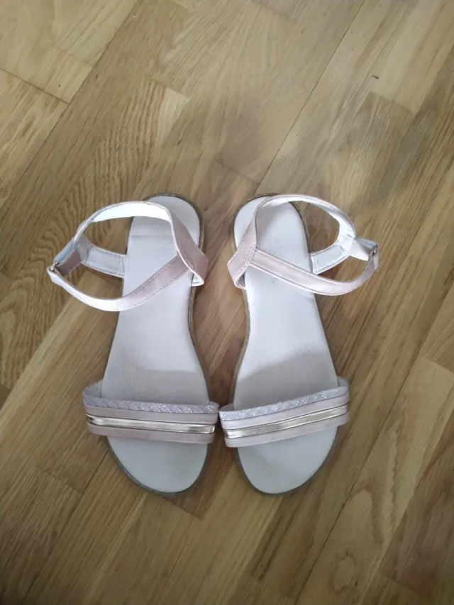 Sandalias  talla 37 rosa y dorado