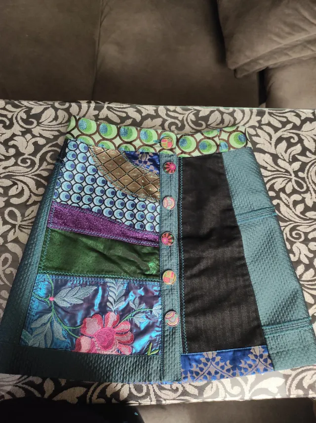 Falda Desigual Patchwork Multicolor