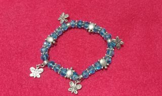 Braccialetto con farfalle azzurre e argento