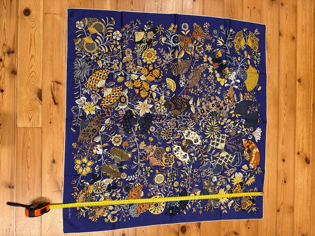 Pañuelo seda Hermès Fleurs et Papillons de Tissus
