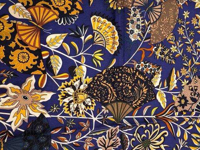 Pañuelo seda Hermès Fleurs et Papillons de Tissus