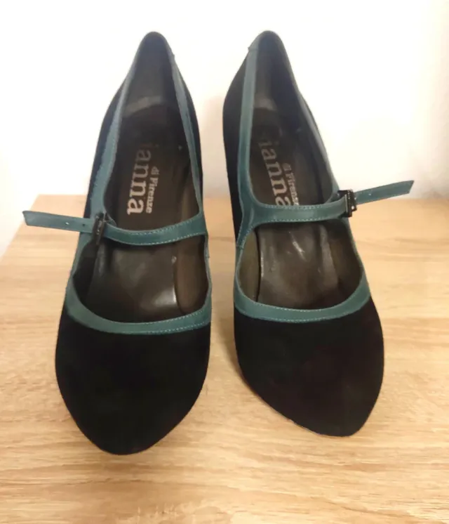 Zapatos de tacón Anna di Firenze negros y verde