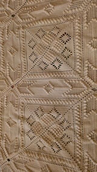 Coperta vintage uncinetto beige cotone