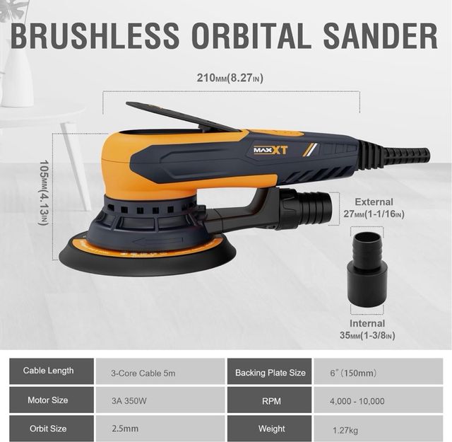 MAXXT Lijadora Orbital Sin Escobillas