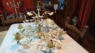 Lampadario Arte Fiorentina Oro e Verde