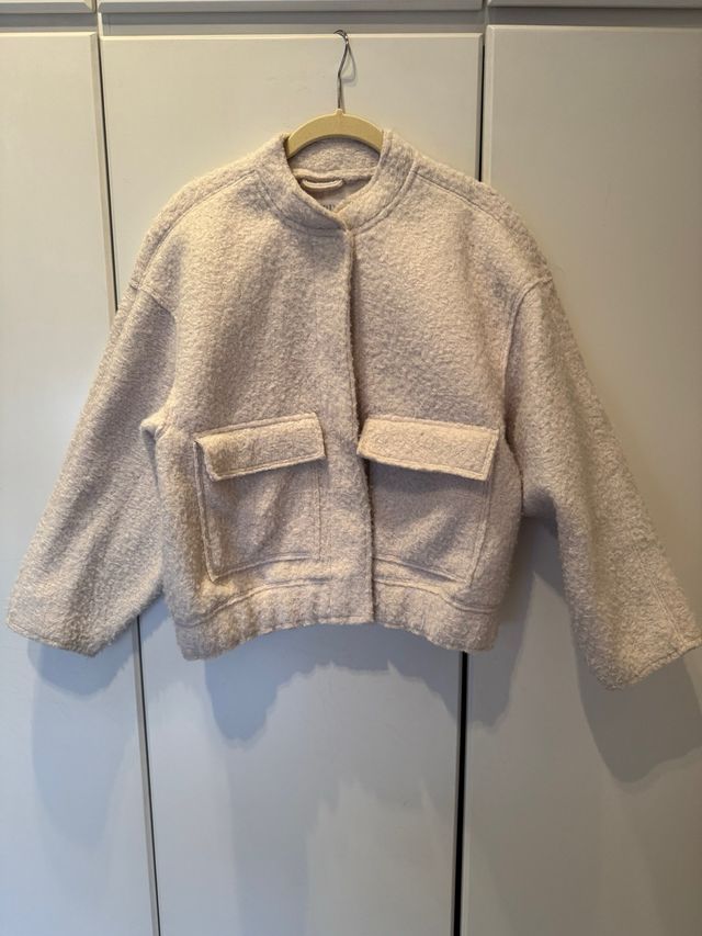 Chaqueta BOMBER Zara Kids Blanca Rota Talla 11-12