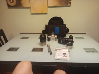 Bolso Cámara Minolta Negro y Multicolor