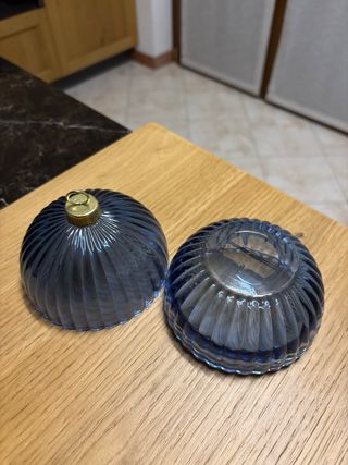 Decorazione Sfera Blu Vetro Oro