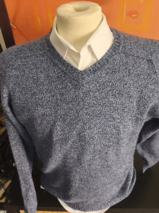 Jersey Cortefiel azul jaspeado talla  como M