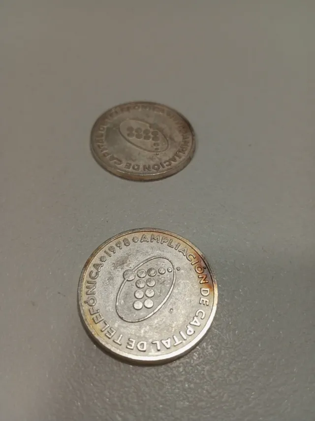 Moneda Telefónica Ampliación Capital 1998 plata