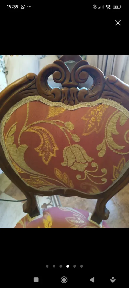 Sillas Isabelinas Tapizadas Tela y Madera