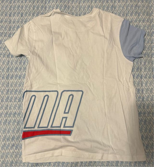 T-shirt Puma bianca e blu