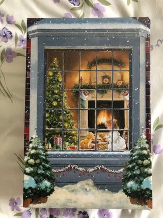 Scatola a forma di libro natalizia