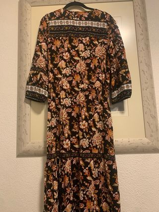 Vestido Sfera Longo Manga Comprida Floral