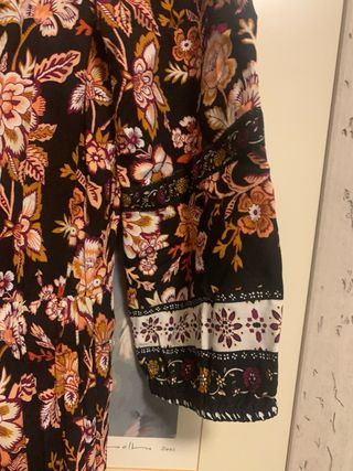 Vestido Sfera Longo Manga Comprida Floral