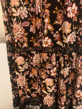 Vestido Sfera Longo Manga Comprida Floral