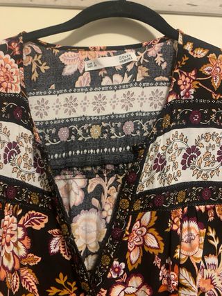 Vestido Sfera Longo Manga Comprida Floral