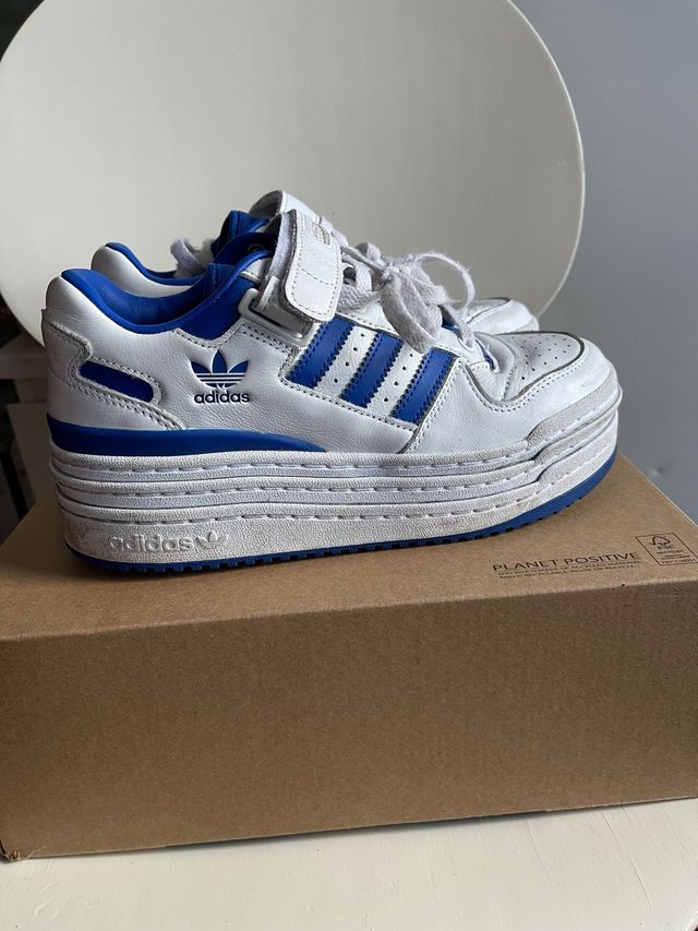 Adidas Triple Platforum Low Blancas y Azules