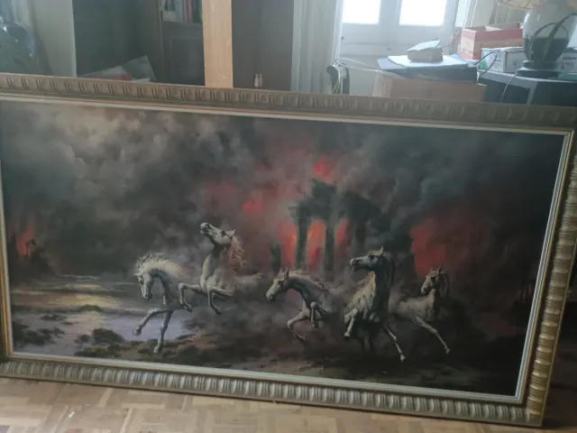 Cuadro pintado a mano de Caballos