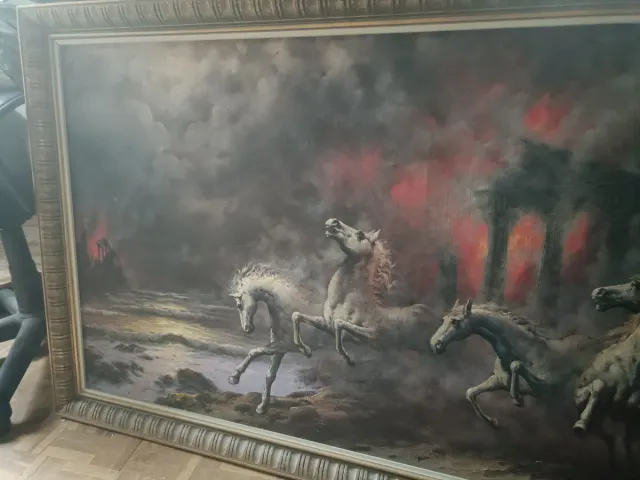 Cuadro pintado a mano de Caballos